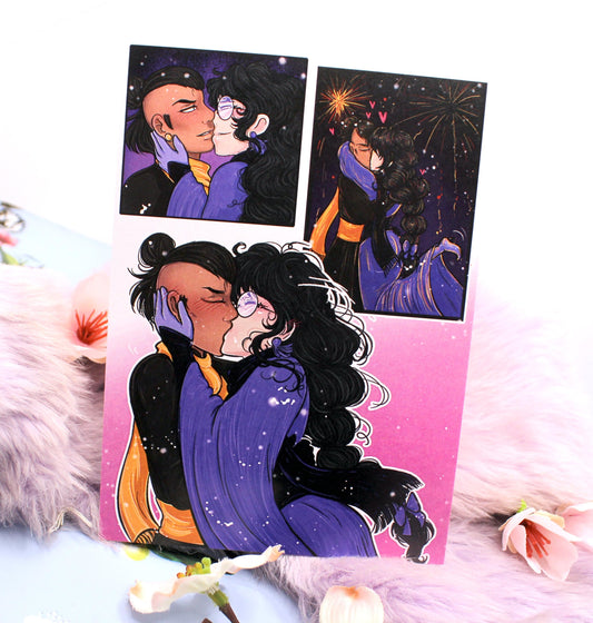 Tomar and Ginzin Kiss A6 Print - The Nightingale Dragon Series