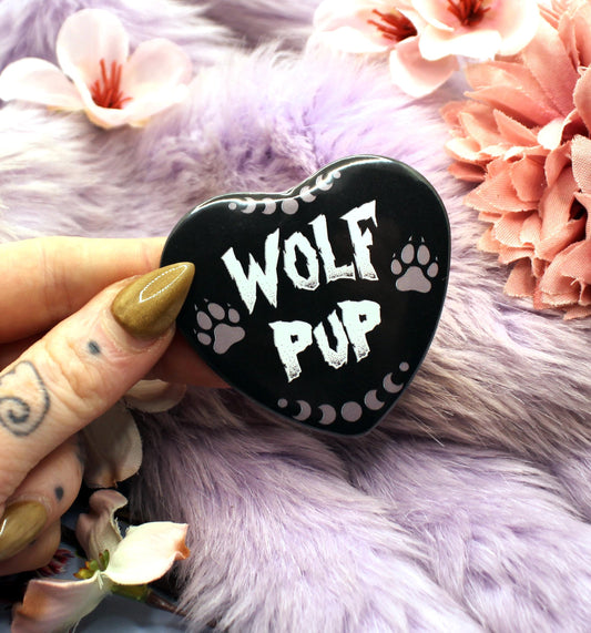 Wolf Pup Heart Badge (55mm)