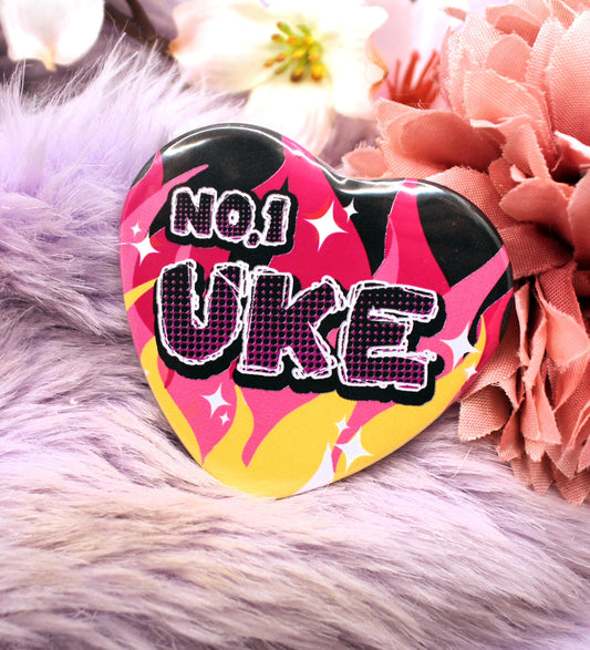 No.1 Uke Heart Badge (55mm)