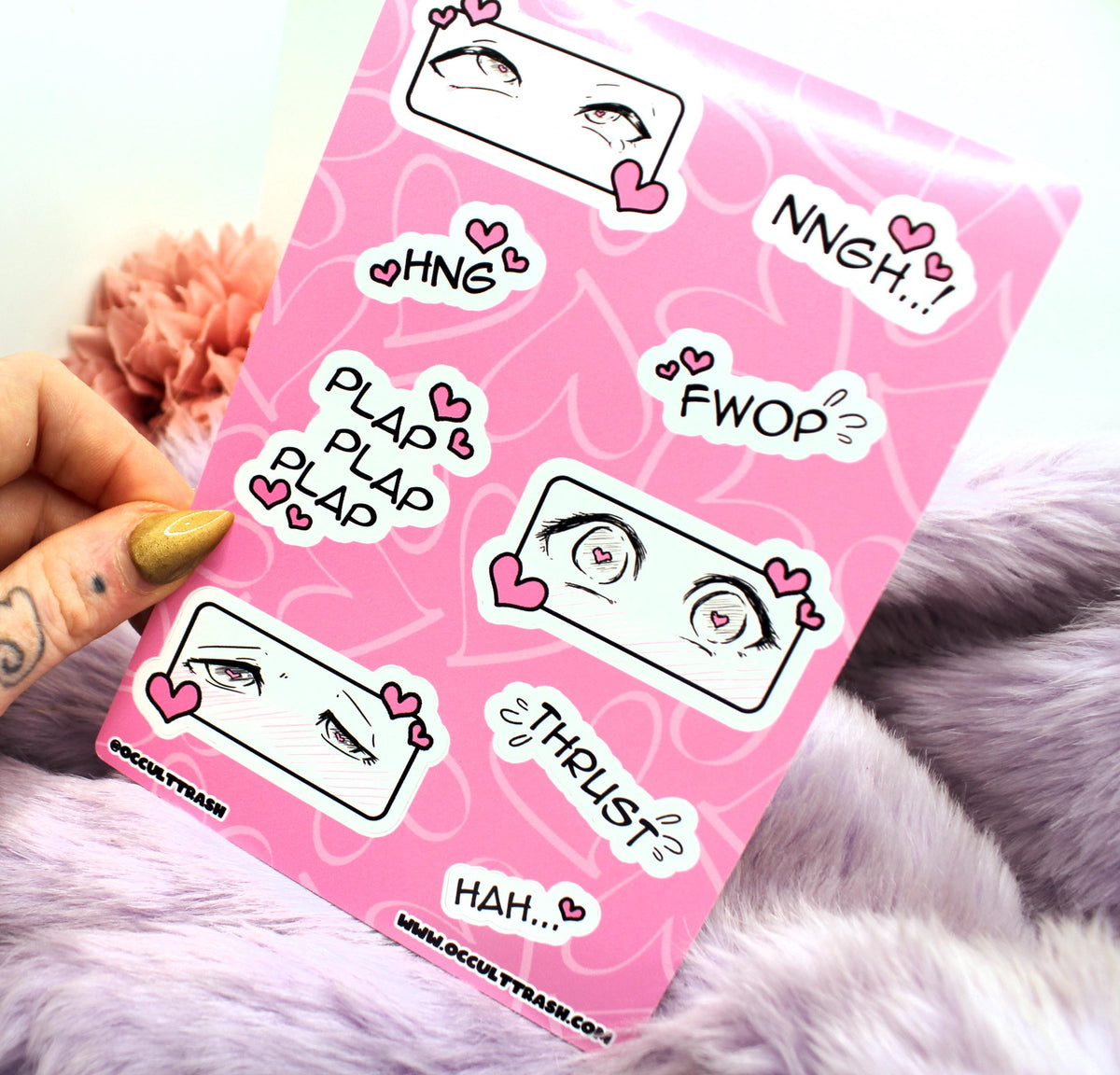 Yaoi Sound Effects A6 Sticker Sheet