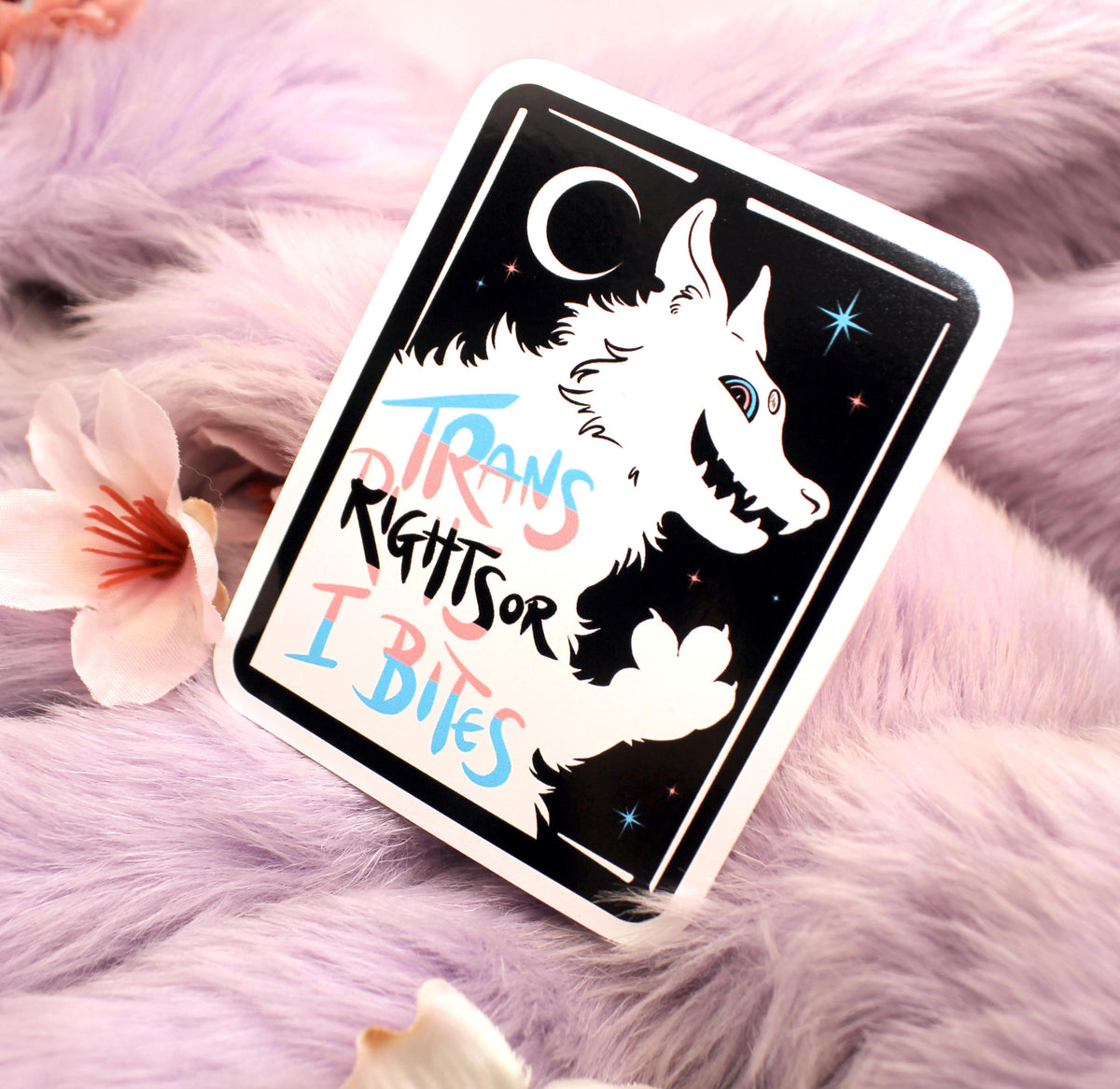 Trans Rights or I Bites Transgender Pride Sticker (7cm)