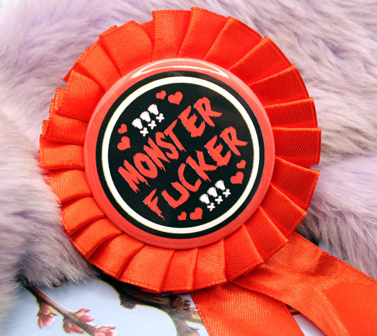 Red and Black Monster Fucker Rosettes (58mm)