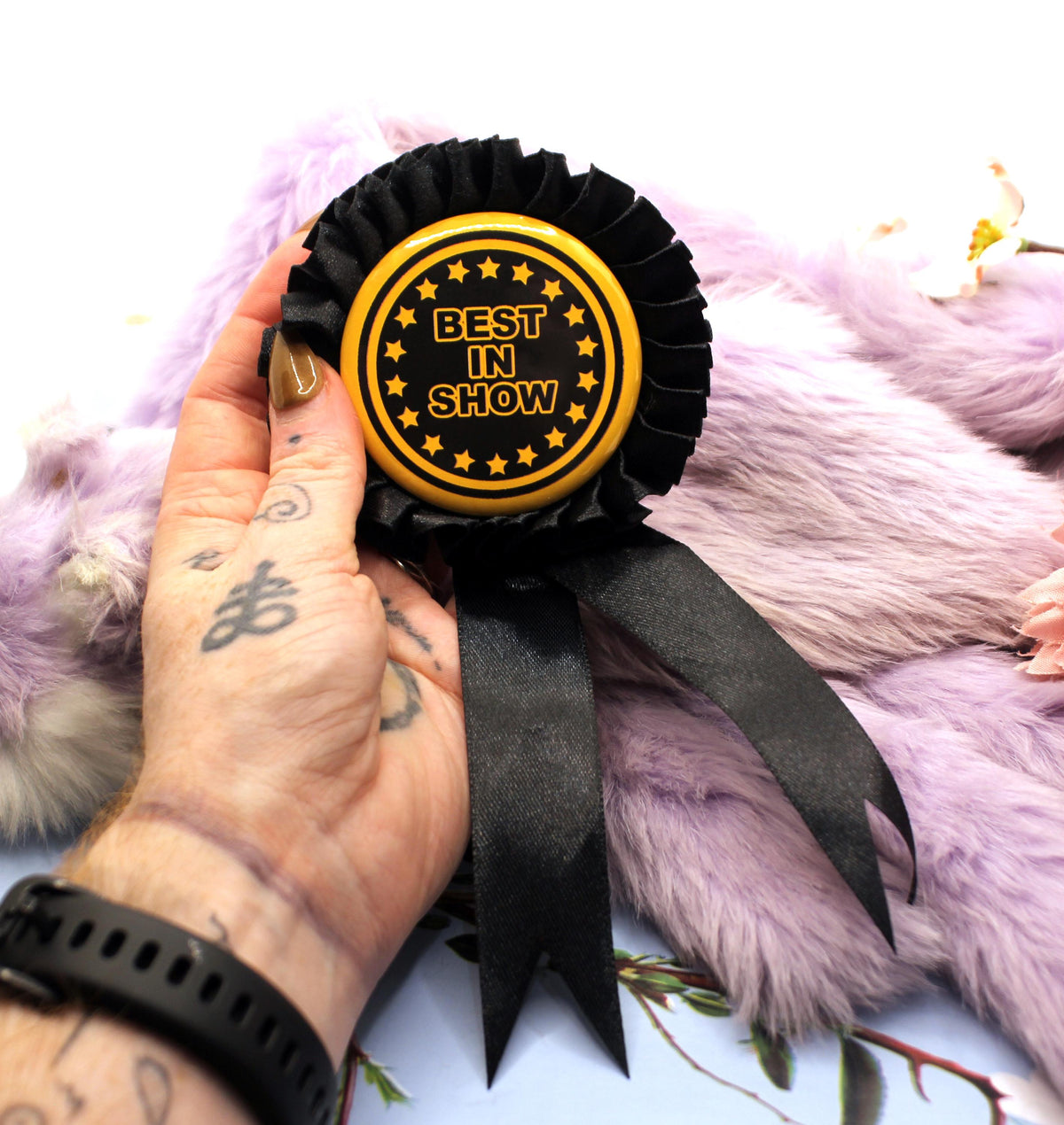 Best In Show Gold and Black Rosettes (58mm)