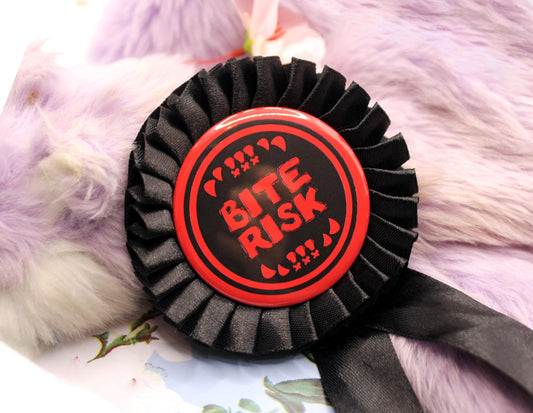 Bite Risk Red and Black Rosettes (58mm)