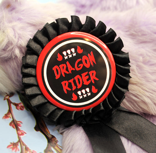Dragon Rider Red and Black Rosettes (58mm)