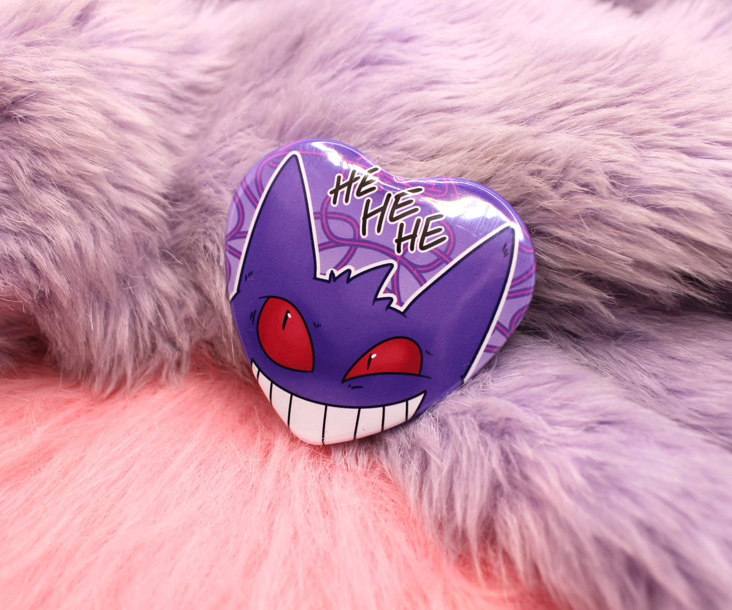 Gengar HeHeHe Heart Badge (55mm)