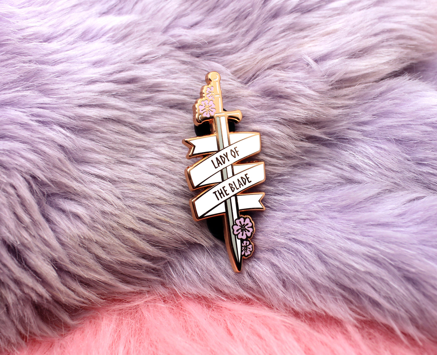 Lady of The Blade Sword Enamel Pin (A Grade, Hard, Rose Gold)
