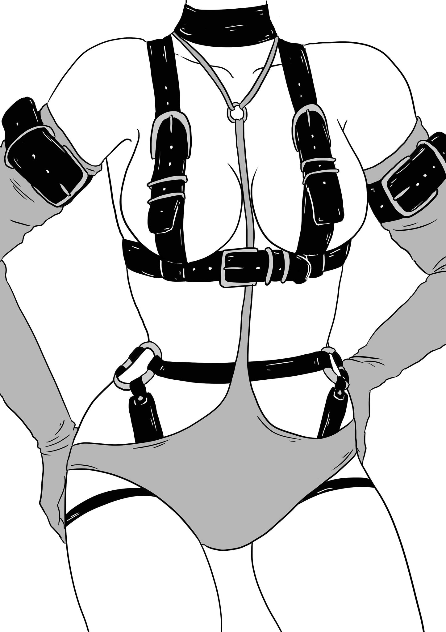 Girls in Garters Harness A6 Print