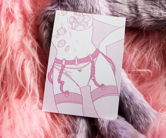 Pastel Girls in Garters Cover Art A6 Print