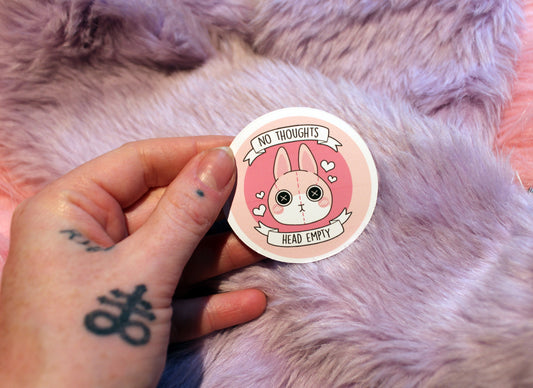 No Thoughts Head Empty Sticker (5cm)