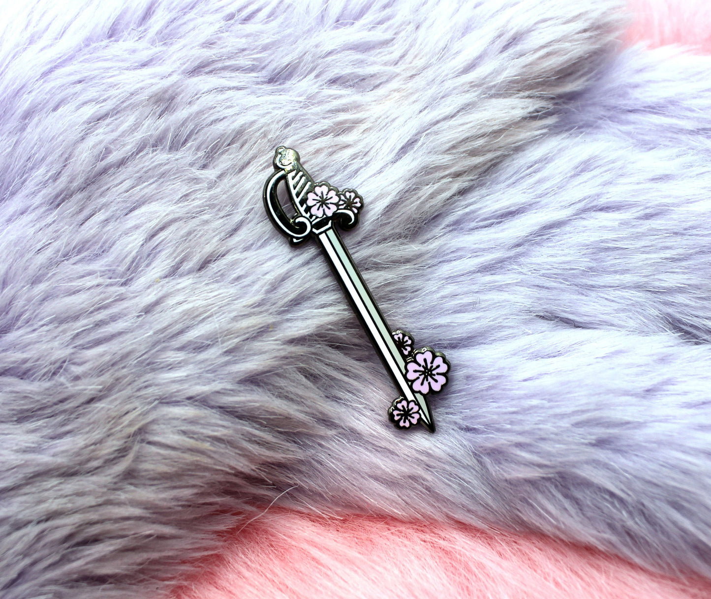 Sakura Rapier Sword Enamel Pin (A Grade, Hard, Black Nickel) - Sakura Blades Pin Set