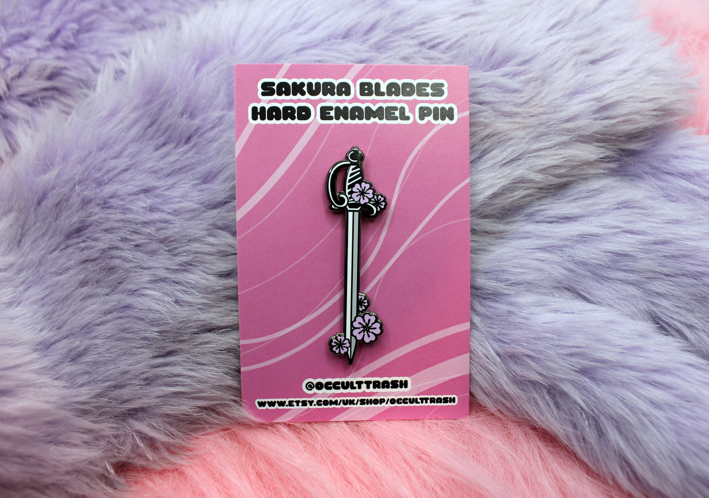 Sakura Rapier Sword Enamel Pin (A Grade, Hard, Black Nickel) - Sakura Blades Pin Set