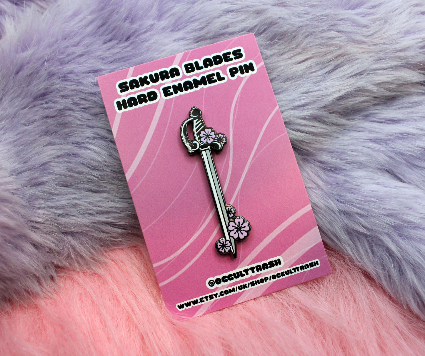 Sakura Rapier Sword Enamel Pin (A Grade, Hard, Black Nickel) - Sakura Blades Pin Set