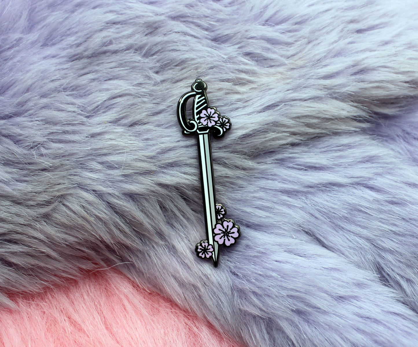 Sakura Rapier Sword Enamel Pin (A Grade, Hard, Black Nickel) - Sakura Blades Pin Set