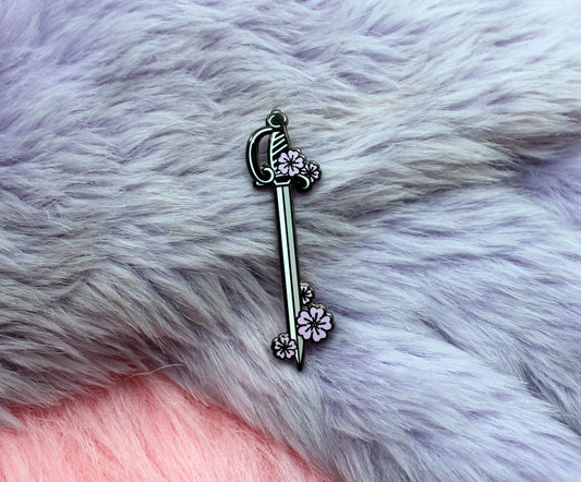 Sakura Rapier Sword Enamel Pin (A Grade, Hard, Black Nickel) - Sakura Blades Pin Set