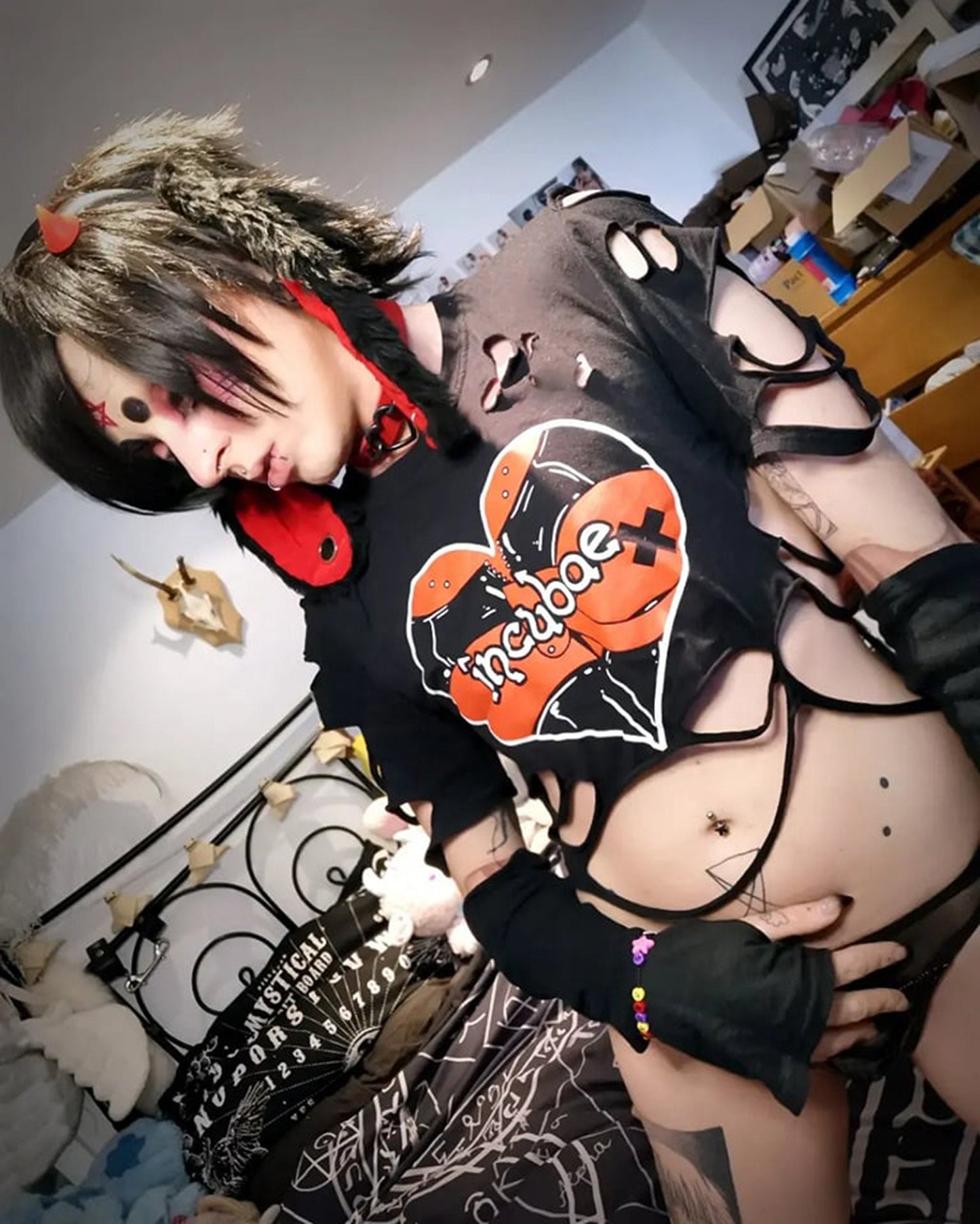 Incubae Black Red Outfit/T-shirt (Sizes: S-XXL) | Back & Front Print