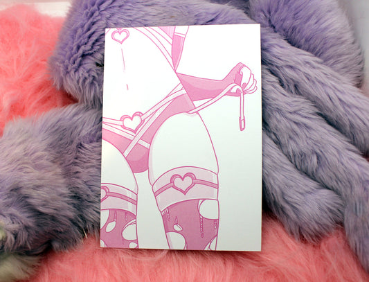 Pink Stockings A6 Print - Pin Up