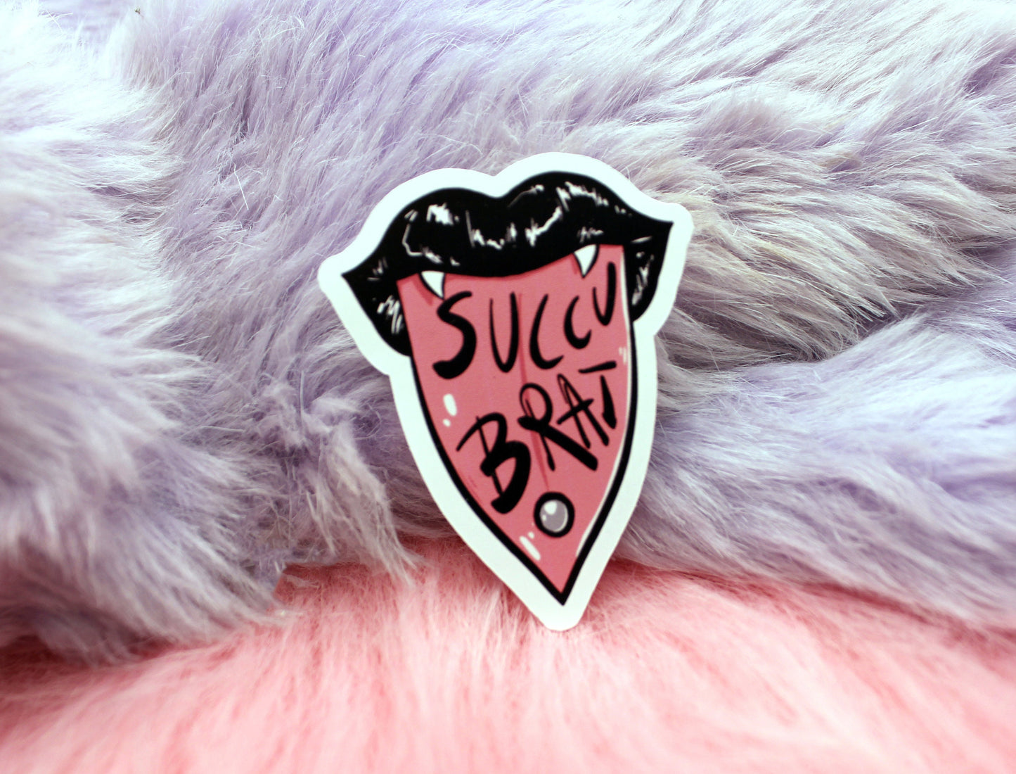 SuccuBrat Pierced Tongue Sticker (6cm)