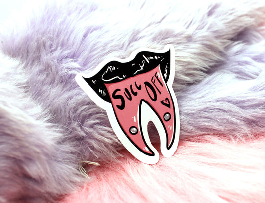 Succ Off Pierced Split Tongue Sticker (6cm)