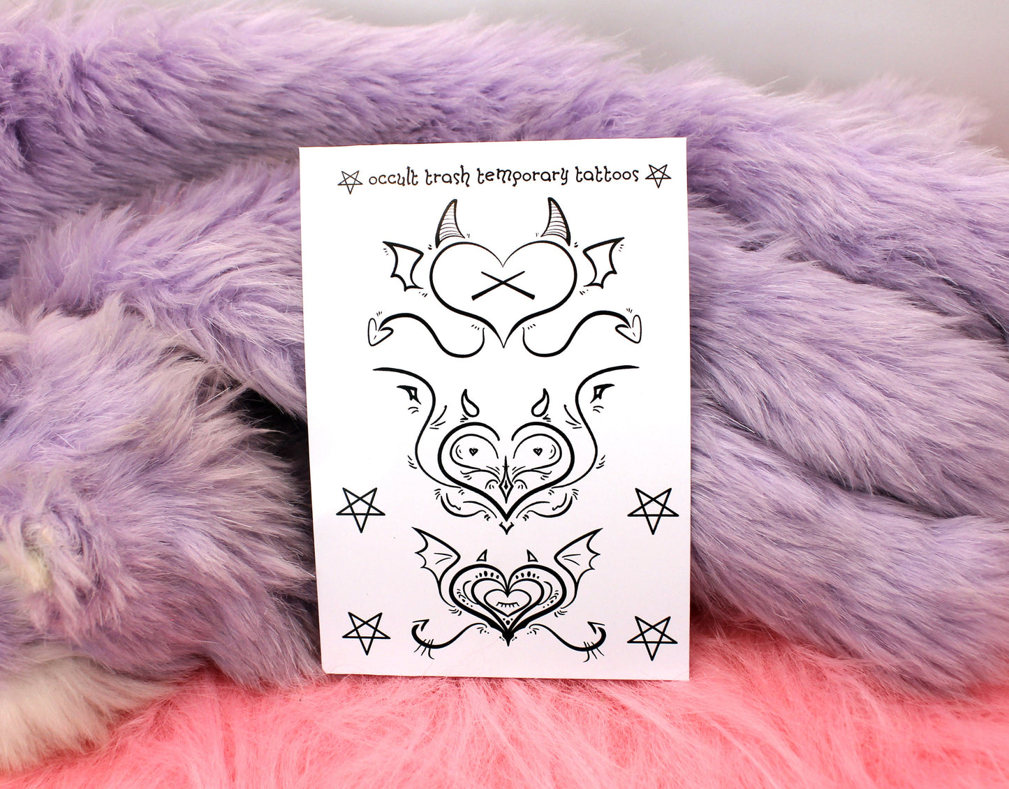 Succubi/boi Sigil Temporary Tattoos Sheet A (Black, Pink, Purple & Red Available)