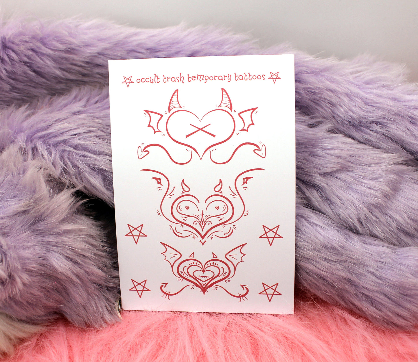 Succubi/boi Sigil Temporary Tattoos Sheet A (Black, Pink, Purple & Red Available)