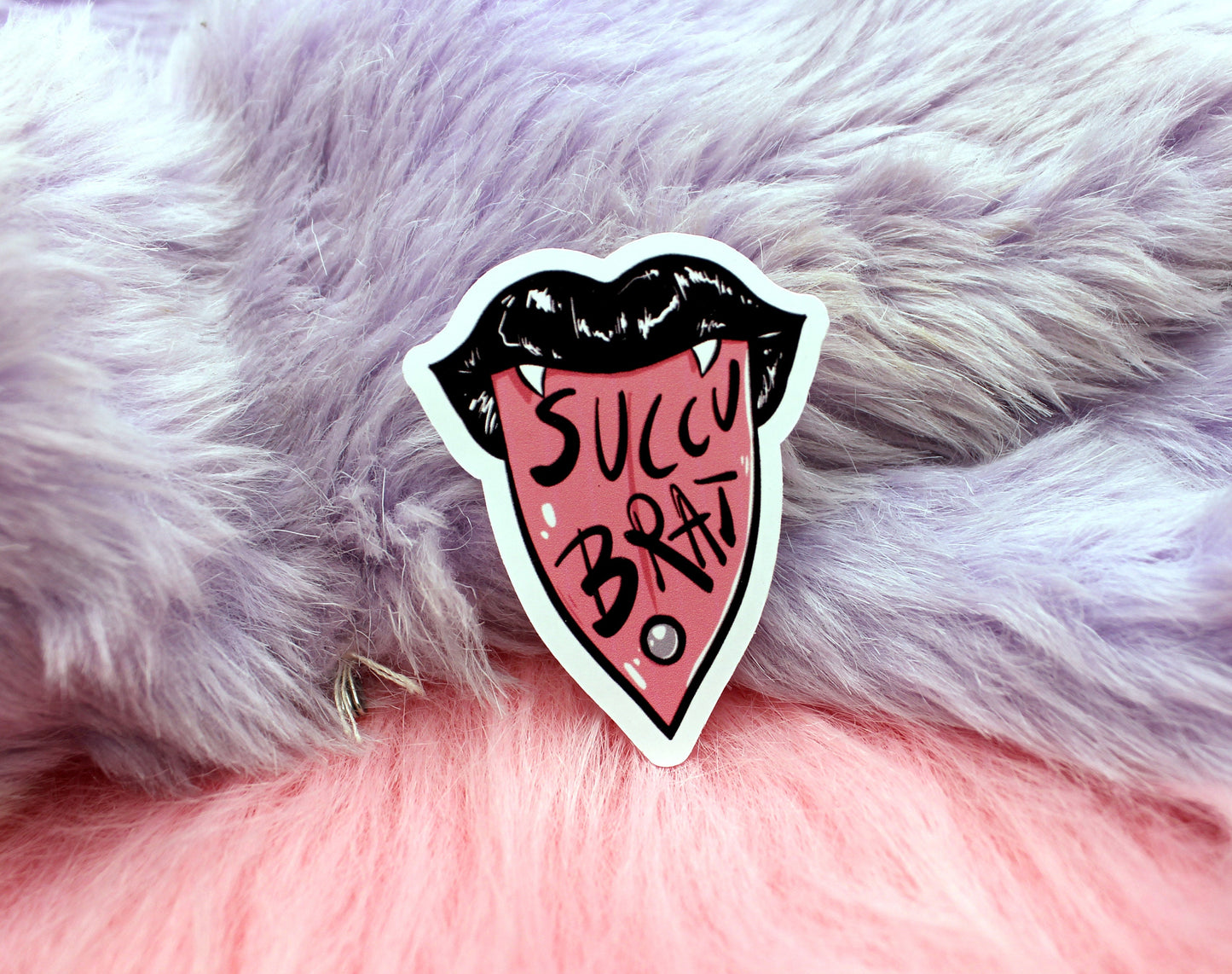 SuccuBrat Pierced Tongue Sticker (6cm)