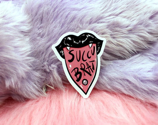 SuccuBrat Pierced Tongue Sticker (6cm)