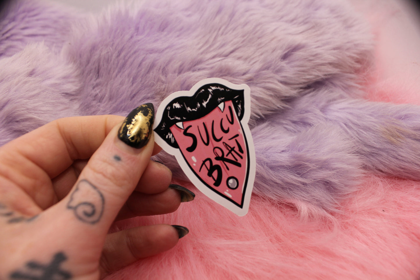 SuccuBrat Pierced Tongue Sticker (6cm)