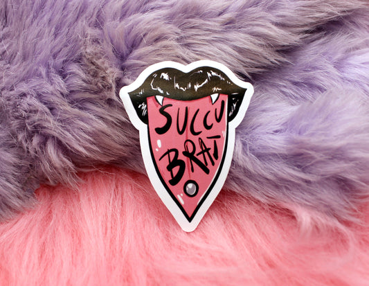 SuccuBrat Pierced Tongue Sticker (6cm)