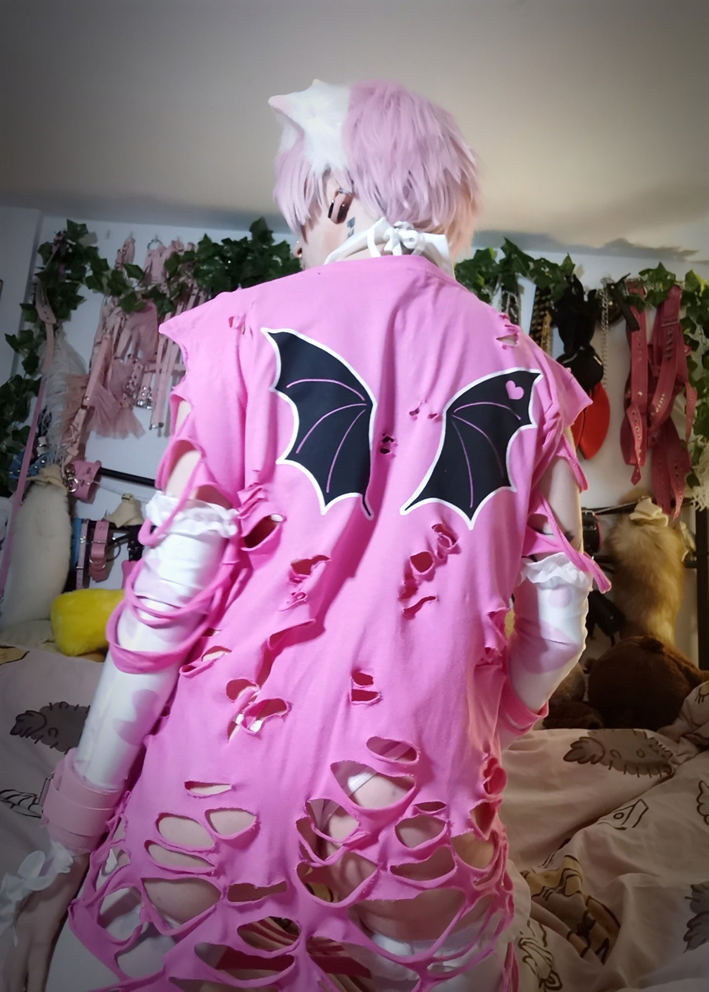 Succuboi Pink Black Outfit/T-shirt (Sizes: S-XXL) | Back & Front Print