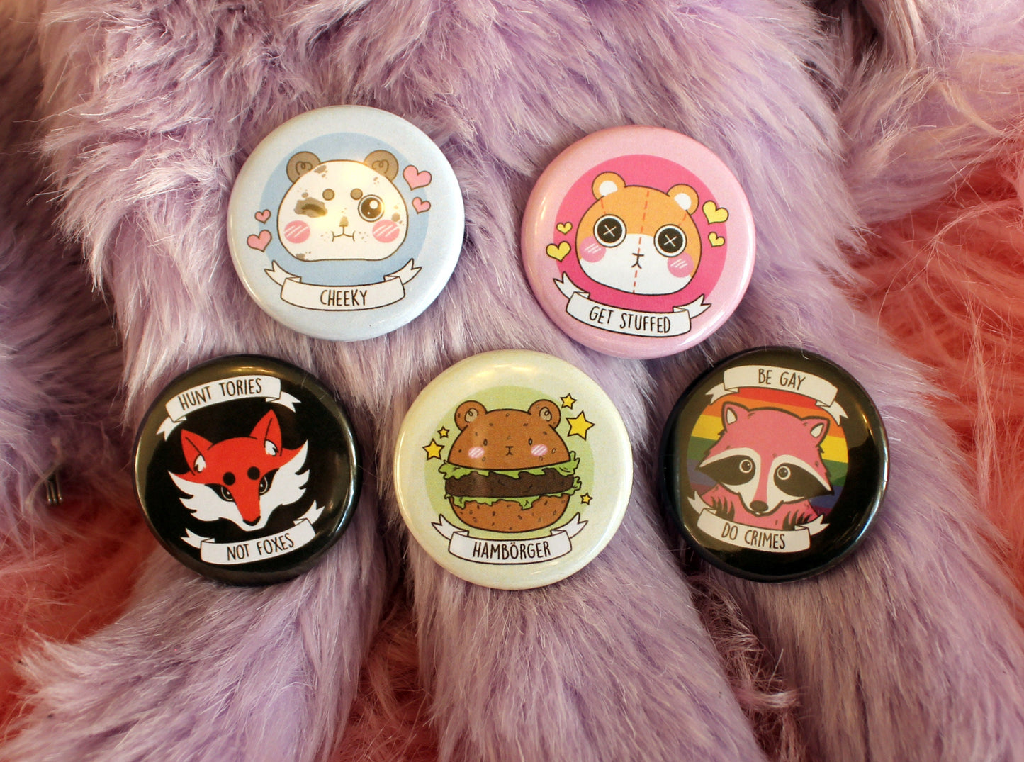 Be Gay Do Crimes Badge (38mm) Raccoon queer LGBTQ Pride
