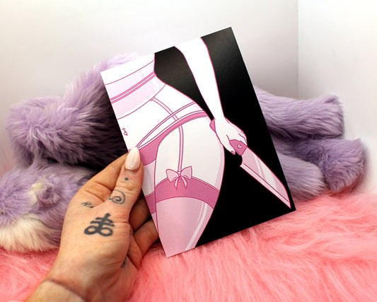 Pink Knife A6 Print