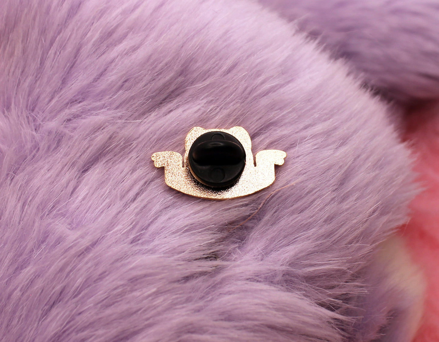 Gender Bandit Ferret Enamel Pin (A Grade, Hard, Rose Gold) - Non-Binary Animal Puns