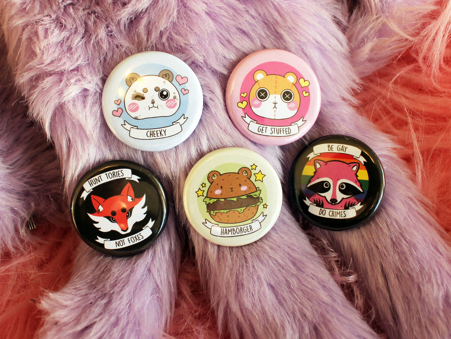 Be Gay Do Crimes Badge (38mm) Raccoon queer LGBTQ Pride