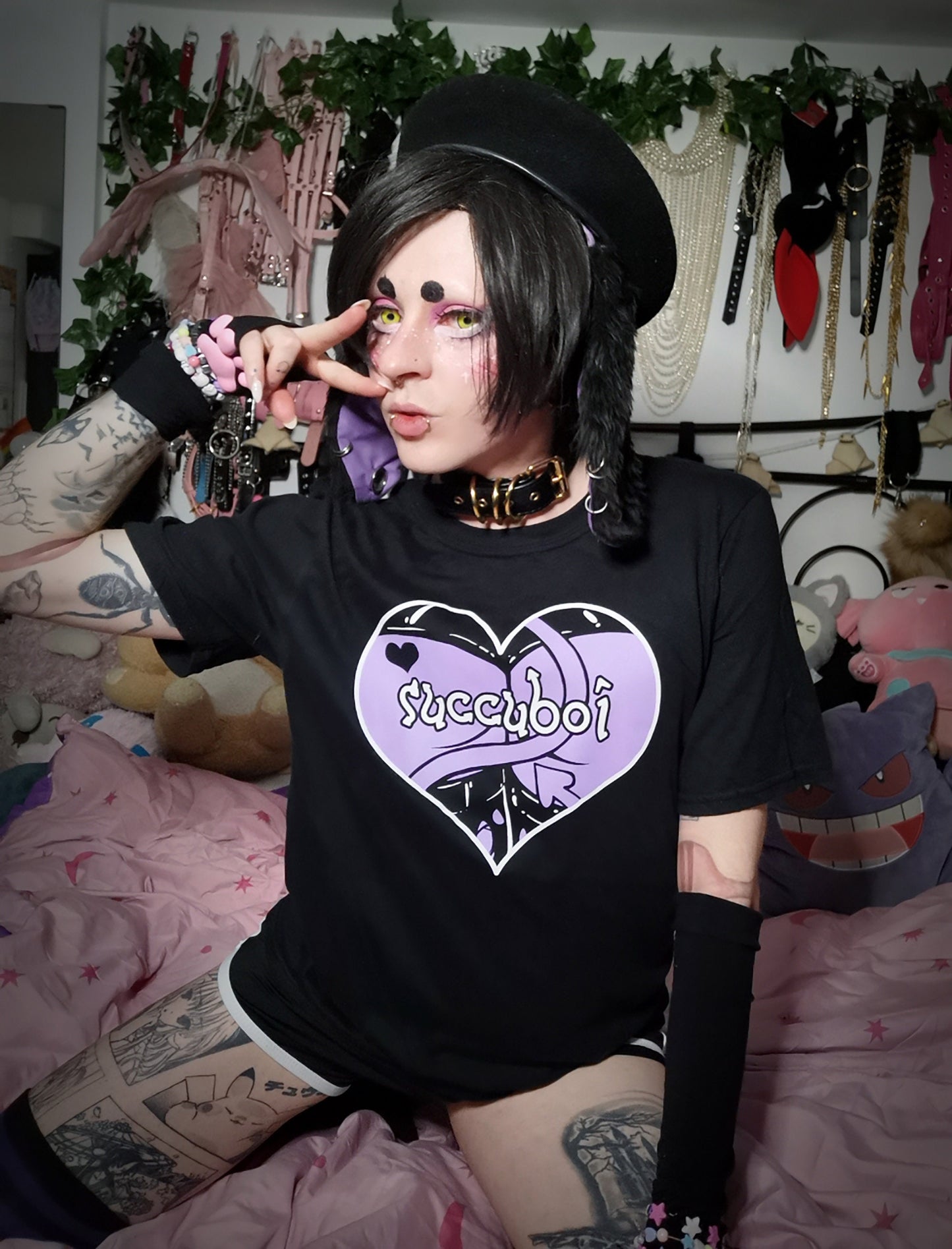 Succuboi Black Full Outfit/T-shirt (Sizes: S-XXL) | Back & Front Printed