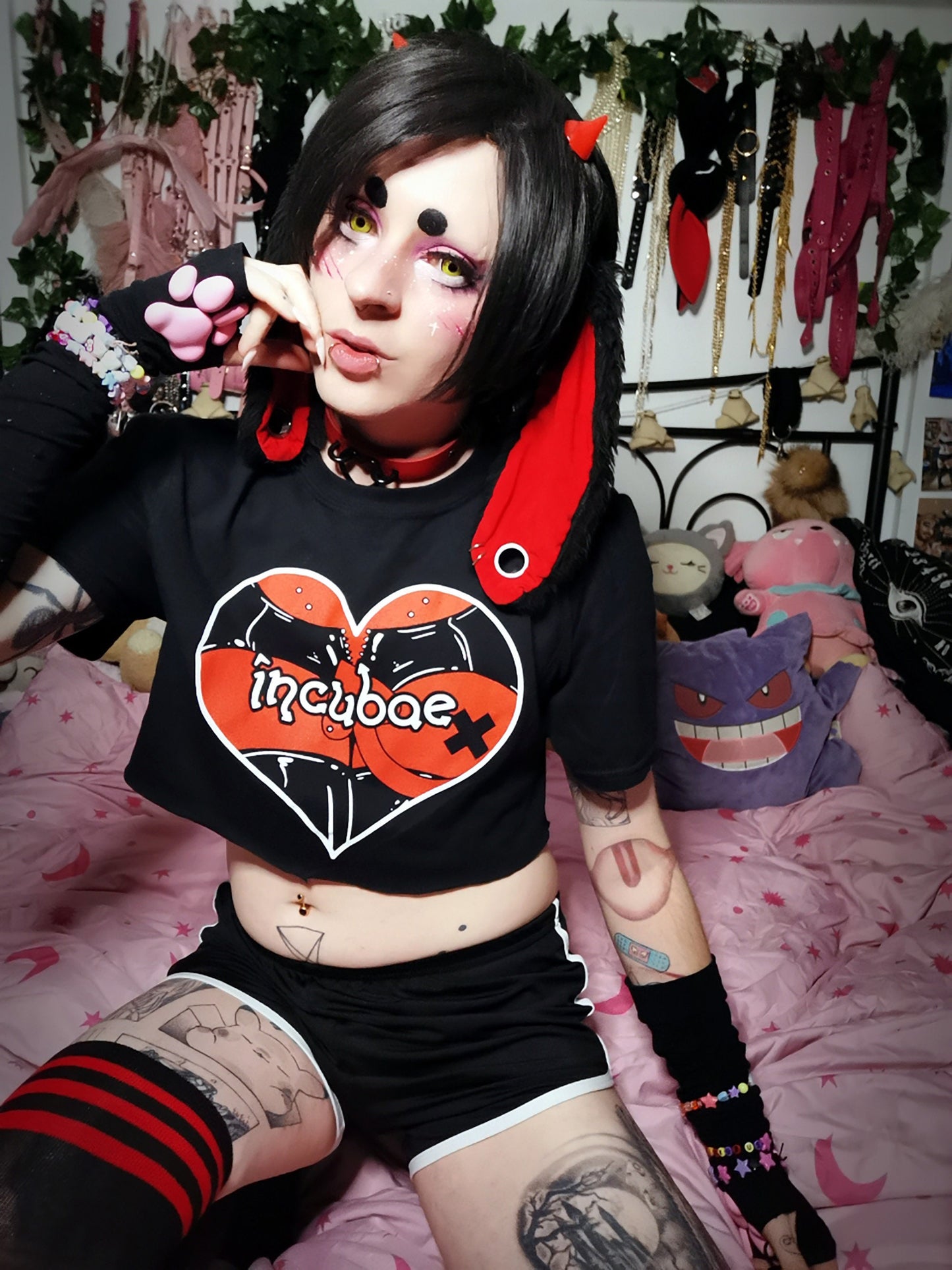 Incubae Black Red Outfit/T-shirt (Sizes: S-XXL) | Back & Front Print