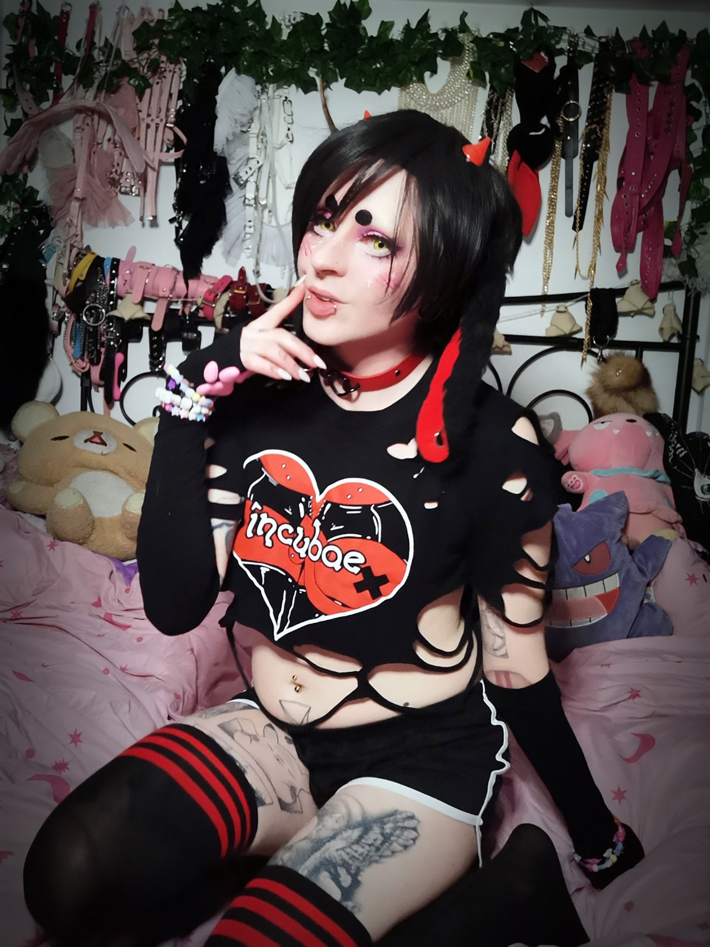 Incubae Black Red Outfit/T-shirt (Sizes: S-XXL) | Back & Front Print