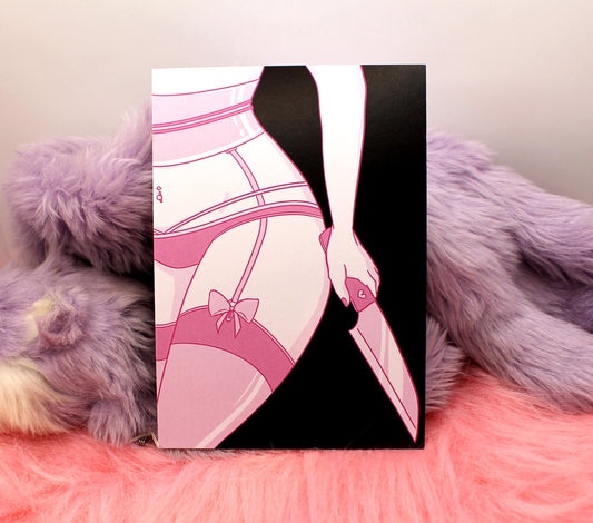 Pink Knife A6 Print