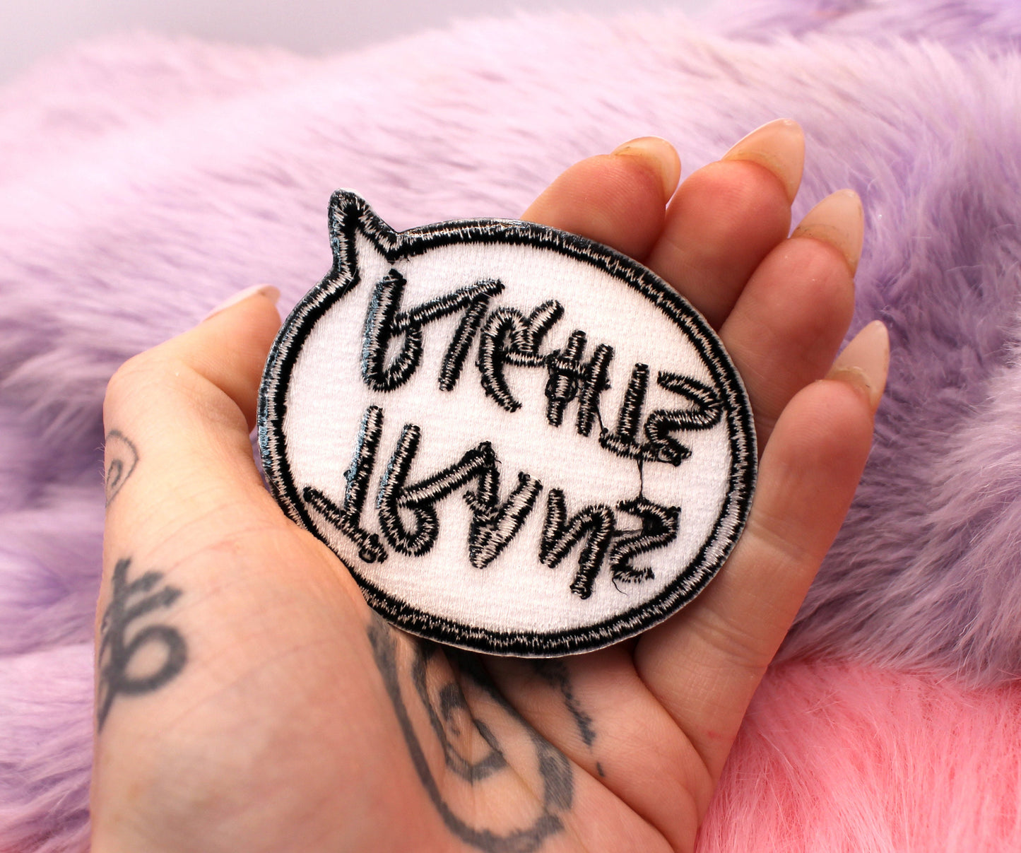 Trans Rights Speech Bubble Iron-On Patch (60mm)