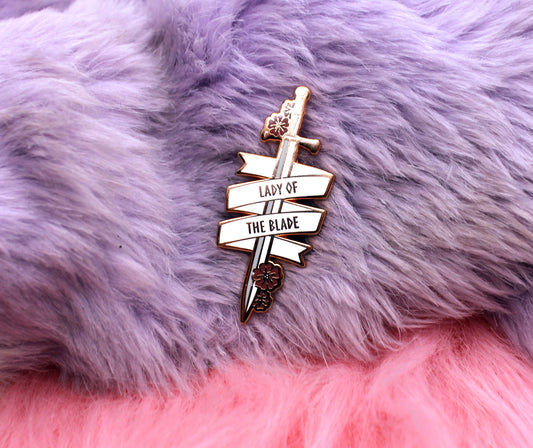 Lady of The Blade Sword Enamel Pin (A Grade, Hard, Rose Gold)