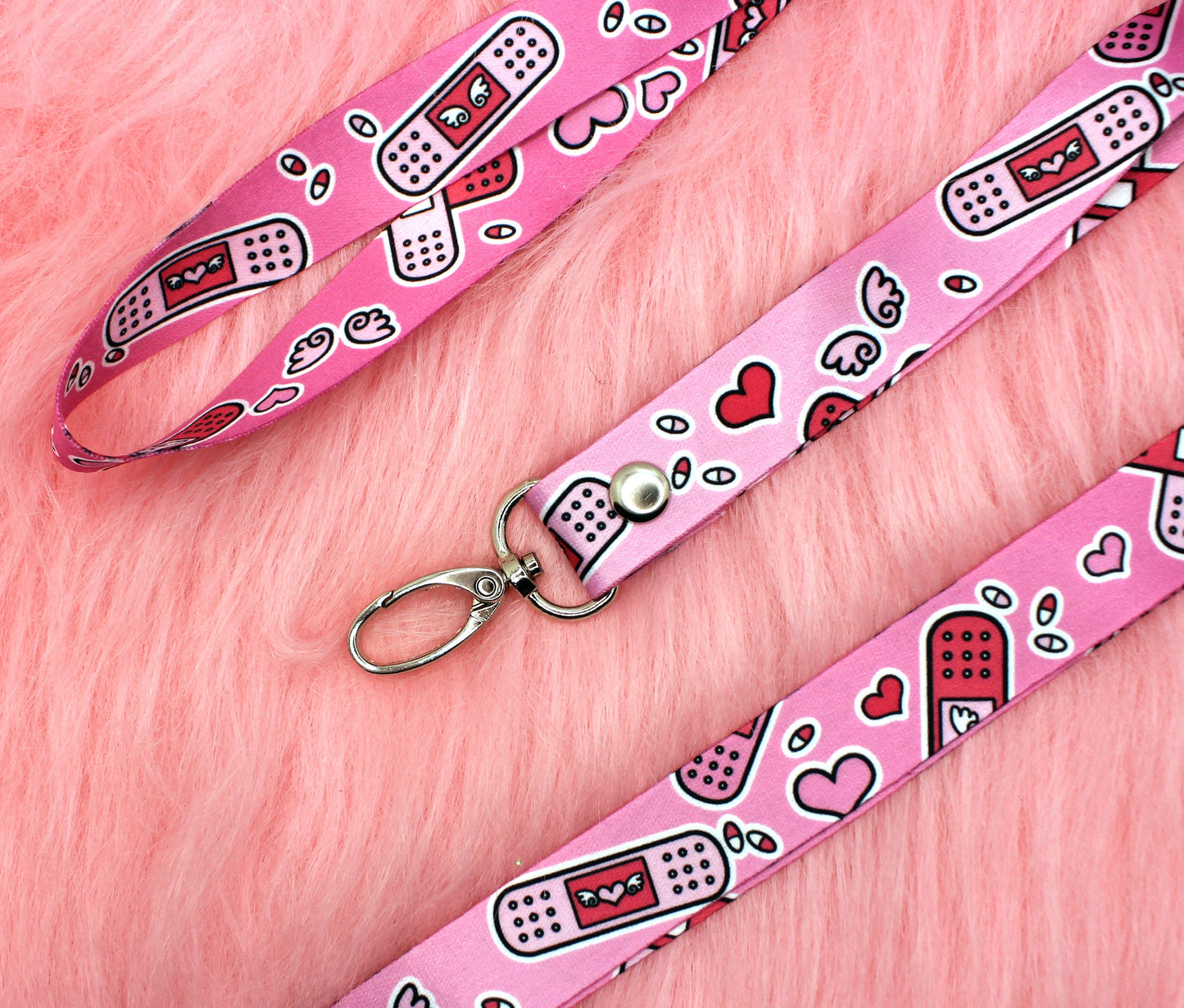Pink Pastel Menhera 90cm Lanyard - Yamikawaii Plasters