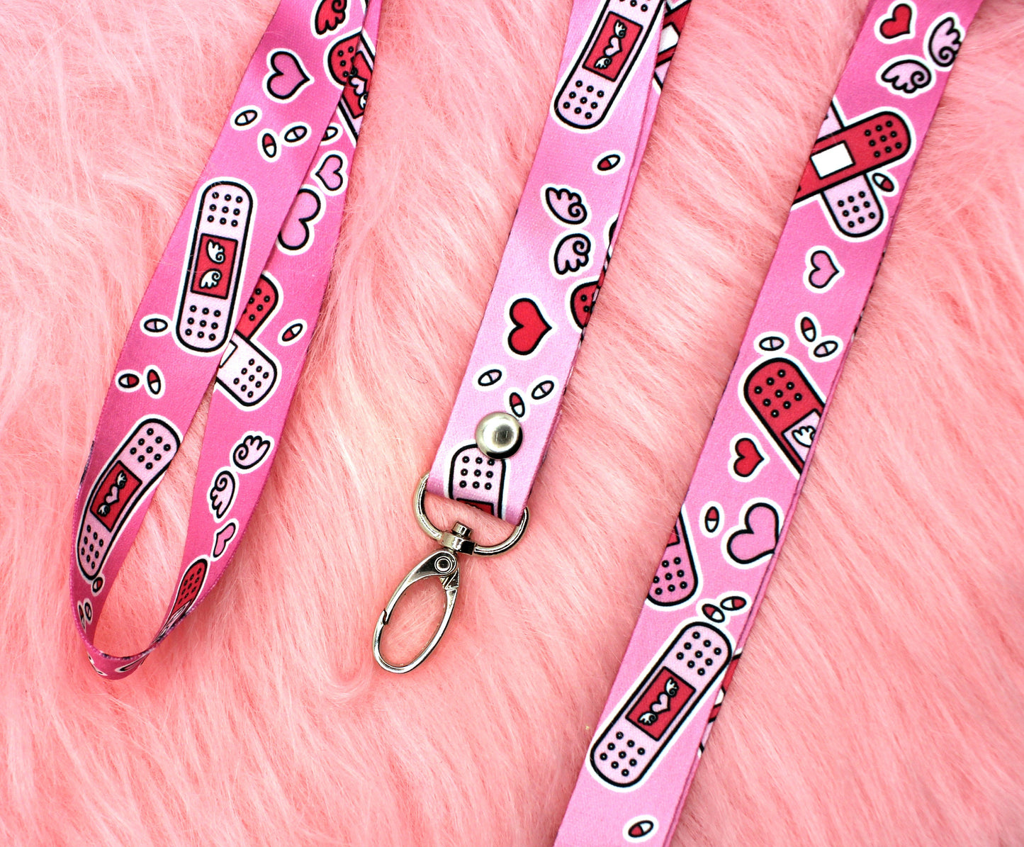 Pink Pastel Menhera 90cm Lanyard - Yamikawaii Plasters