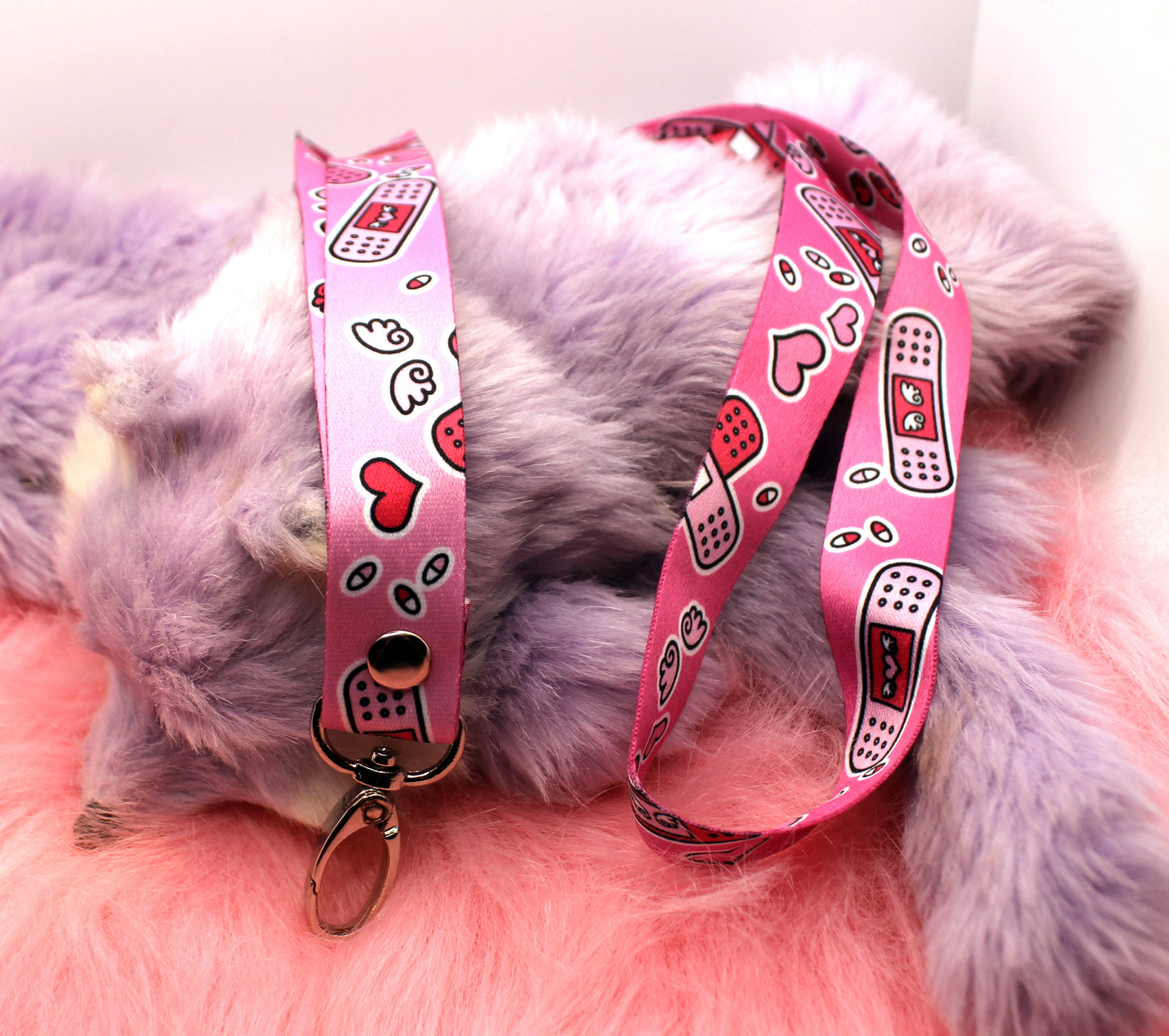Pink Pastel Menhera 90cm Lanyard - Yamikawaii Plasters