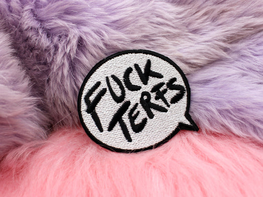 Fuck TERFs Speech Bubble Iron-On Patch (60mm)