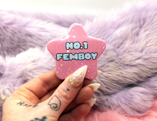 No.1 Femboy Star Badge (55mm)