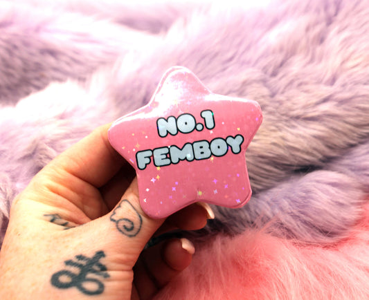 No.1 Femboy Star Badge (55mm)
