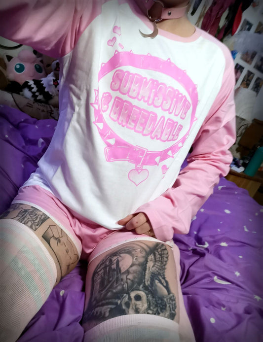 Submissive and Breedable Pink Full Outfit/T-shirt