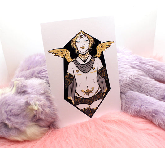 Transmasc Angel Pin Up A6 Print