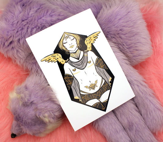 Transmasc Angel Pin Up A6 Print