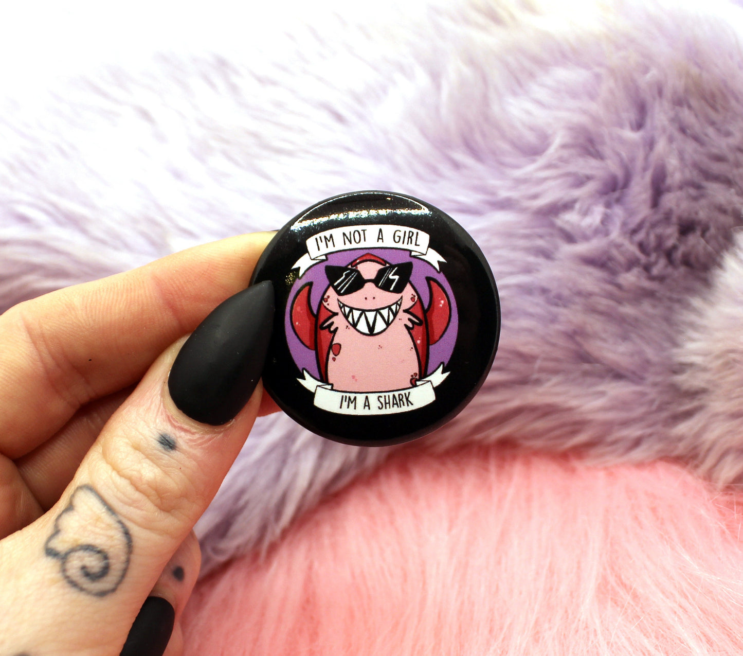 Nimona Not A Girl Badge (38mm)